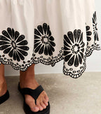 NL White embroidery cutwork skirt