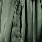WM Green Satin Kaftan Ebroidery Dress