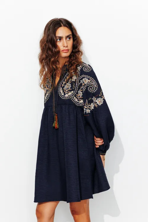 PRD Navy Blue Embroideried dress