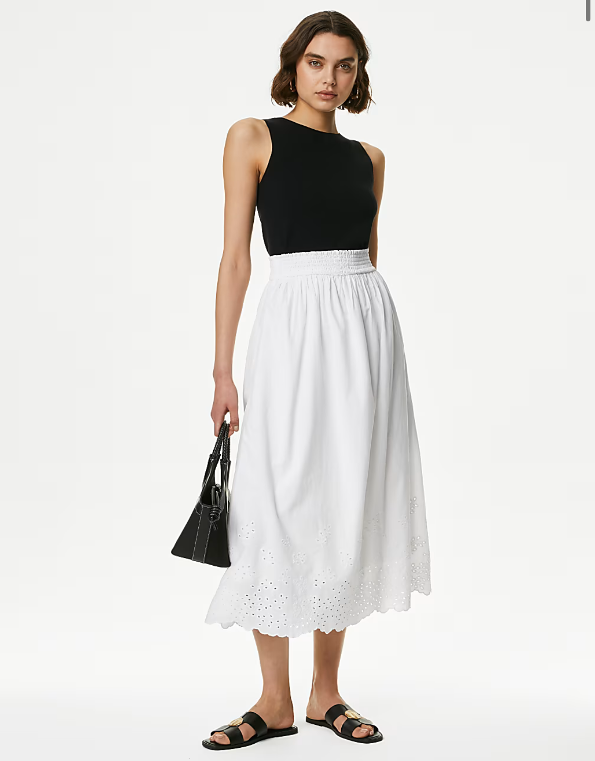 MS White Embroideried Skirt