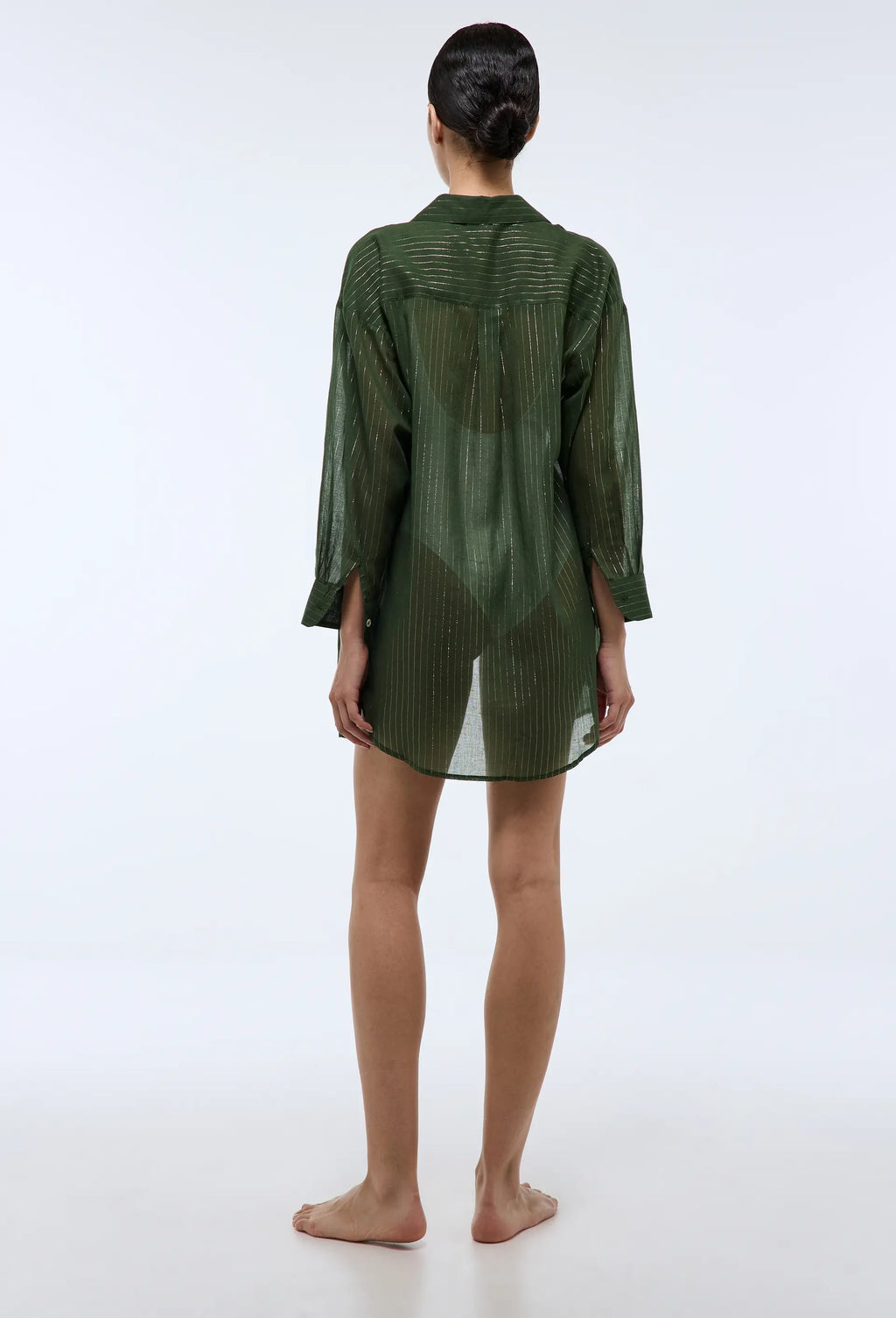 Green Lurex Mal Cotton Long Shirt