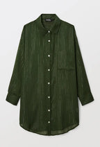 Green Lurex Mal Cotton Long Shirt
