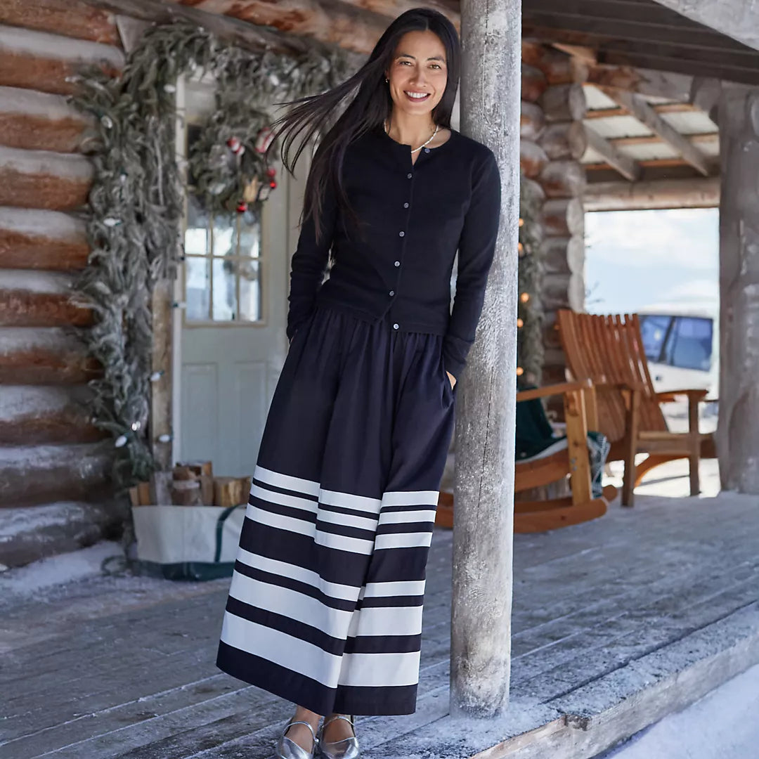 LE Black Poplin Cotton Skirt