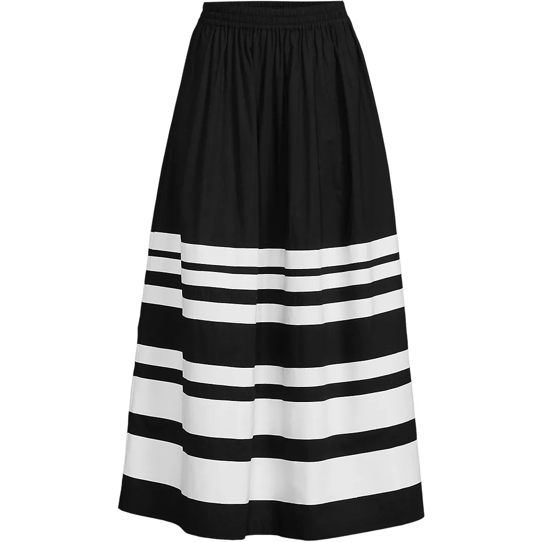 LE Black Poplin Cotton Skirt