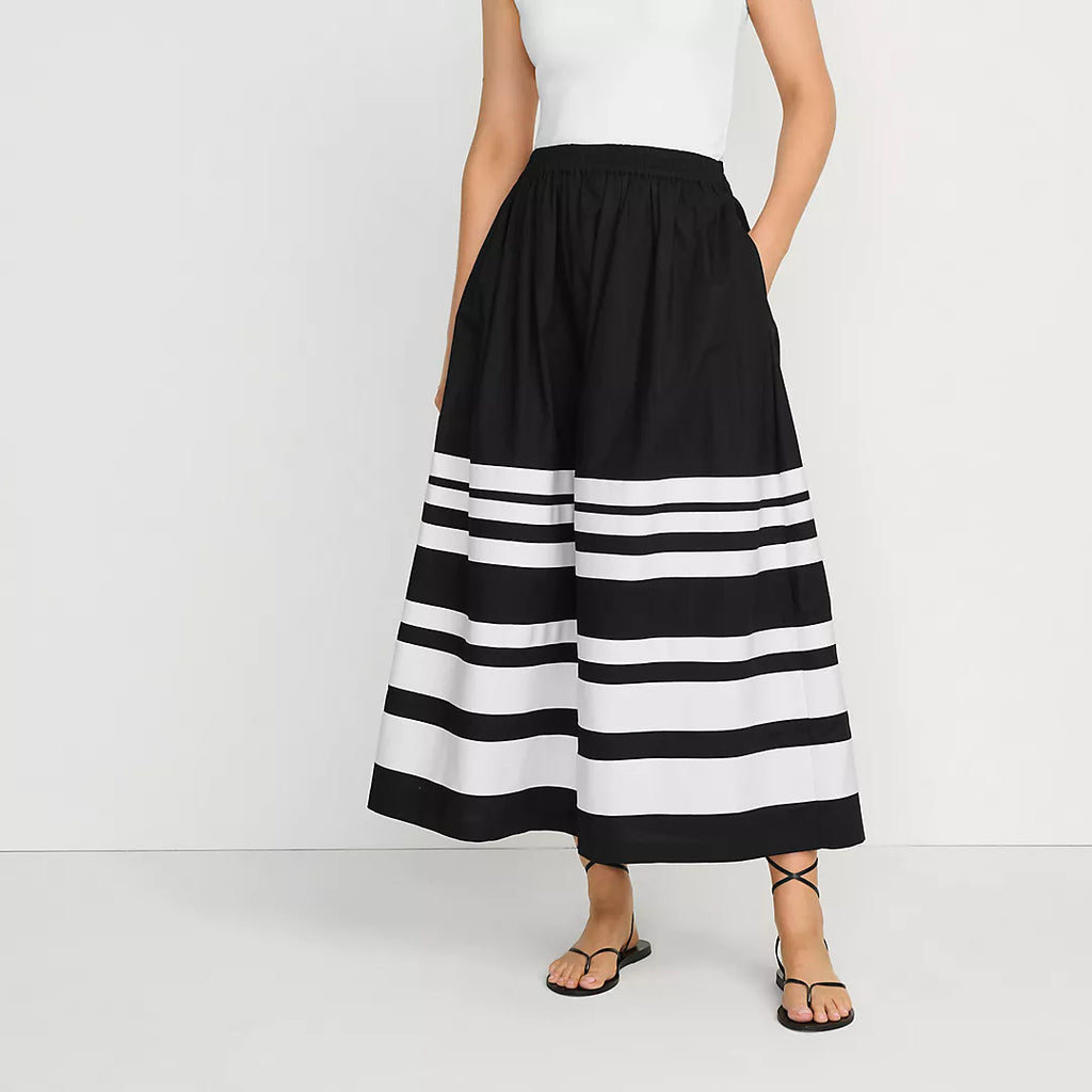 LE Black Poplin Cotton Skirt