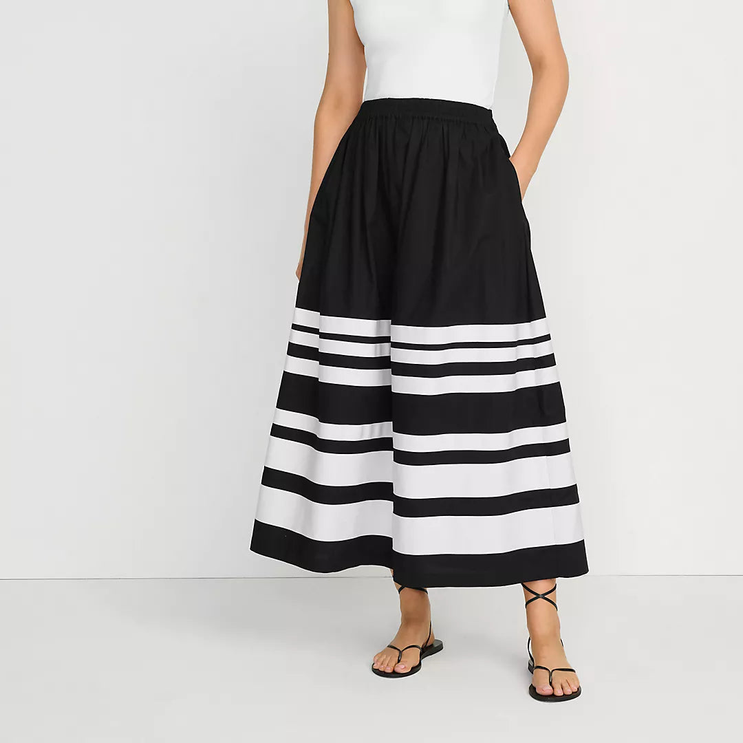 LE Black Poplin Cotton Skirt