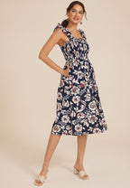 PRD Black Dress Poplin Cotton floral