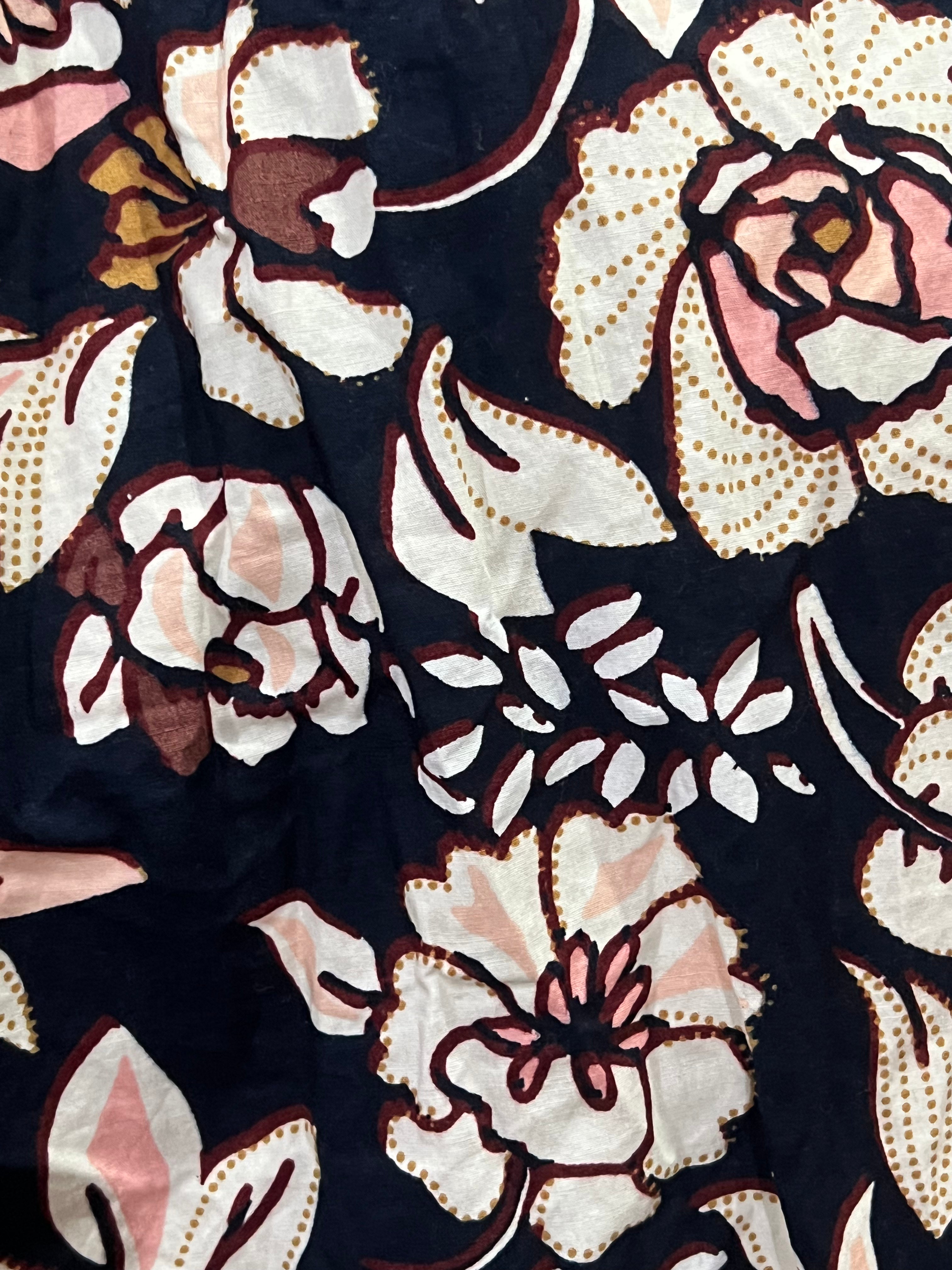 PRD Black Dress Poplin Cotton floral