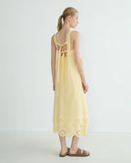 UNT Yellow Cutwork Cotton Dress