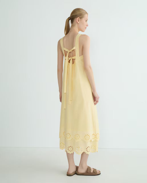 UNT Yellow Cutwork Cotton Dress