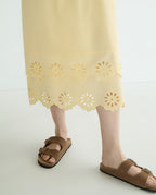 UNT Yellow Cutwork Cotton Dress