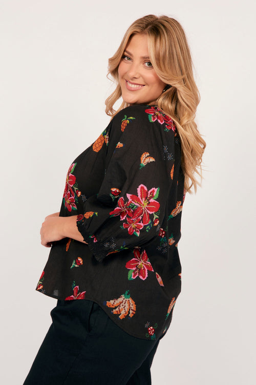 ADRFT Black Floral Top