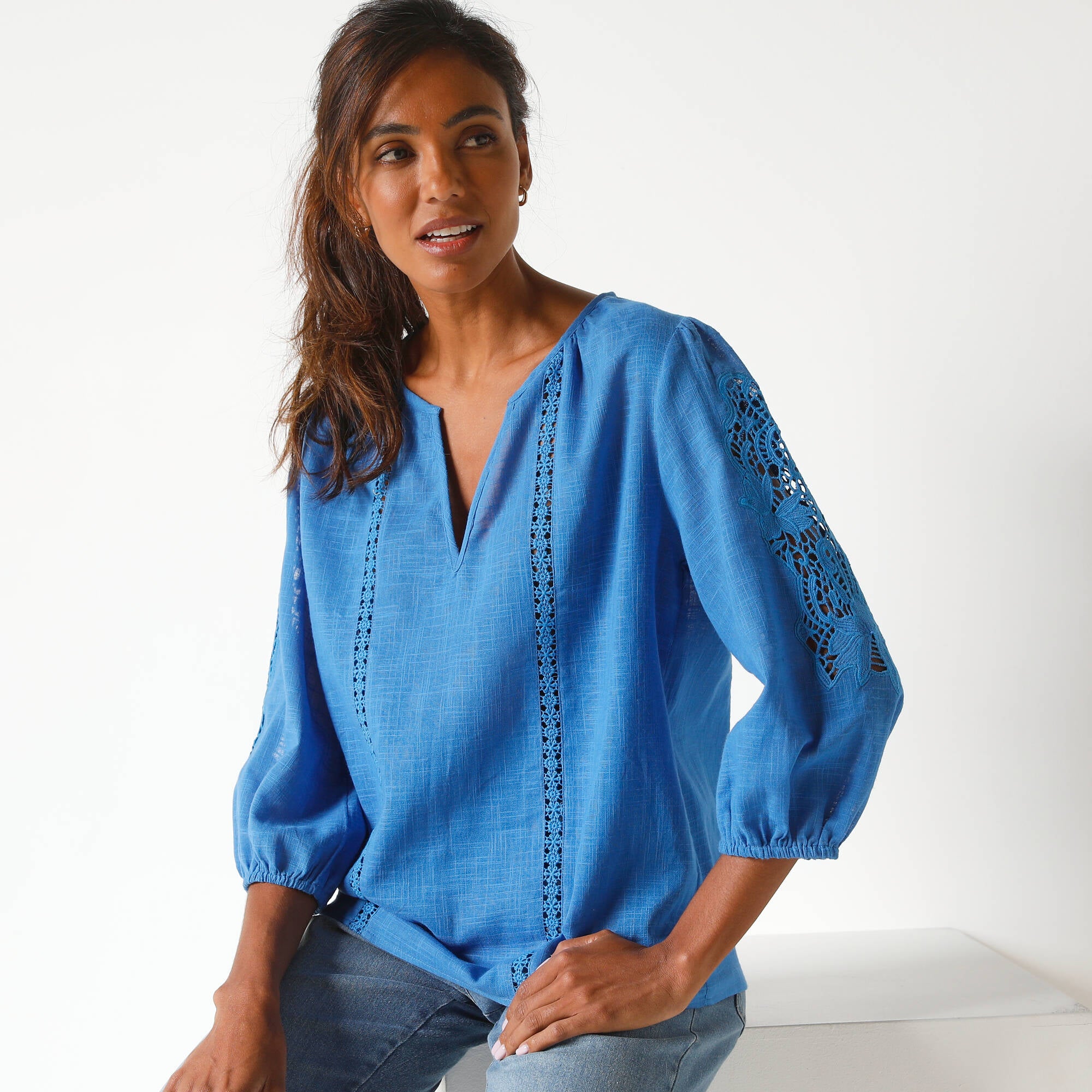 Organic cotton top blue
