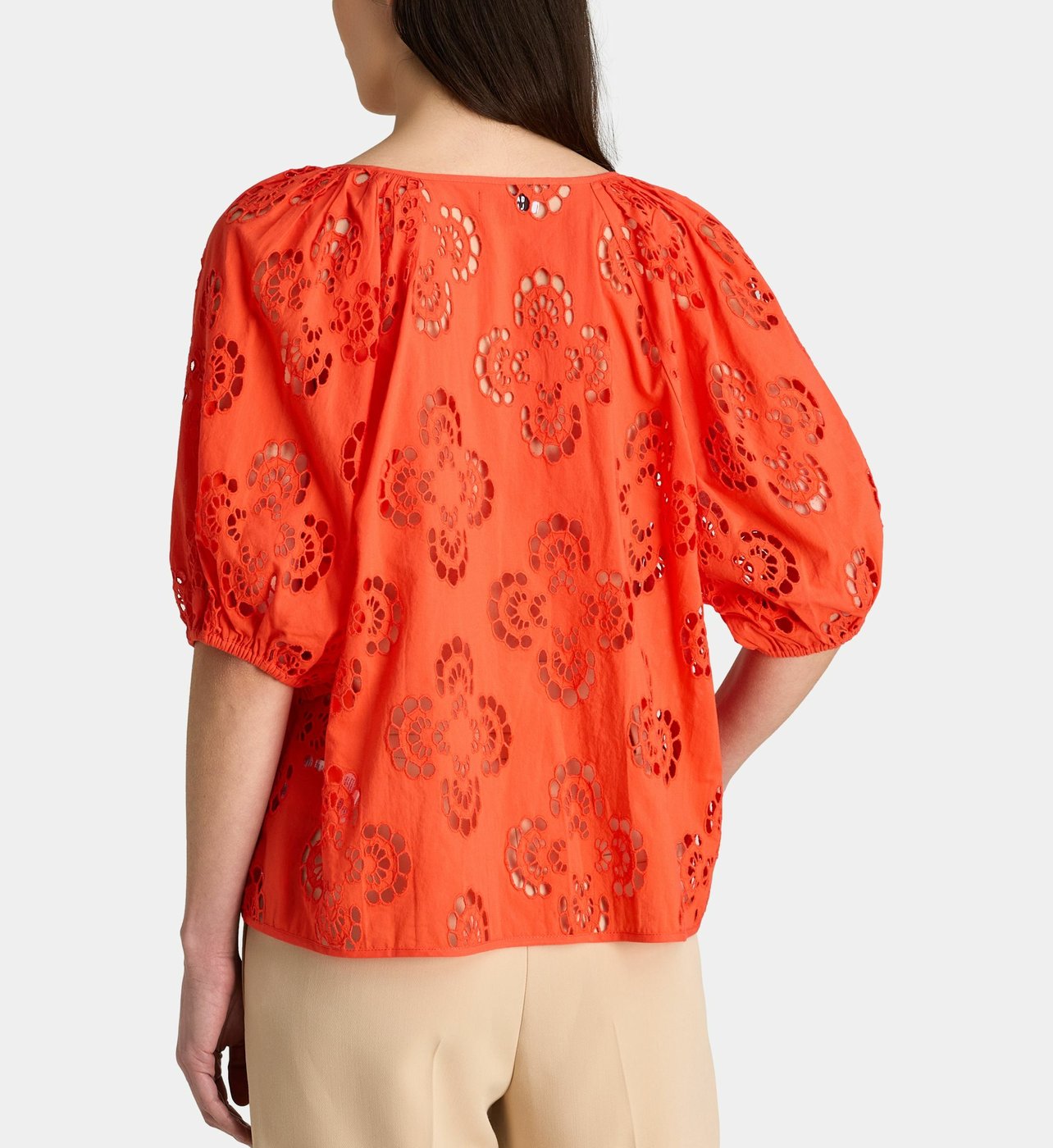 GL Orange Cutwork Top