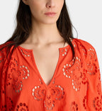 GL Orange Cutwork Top