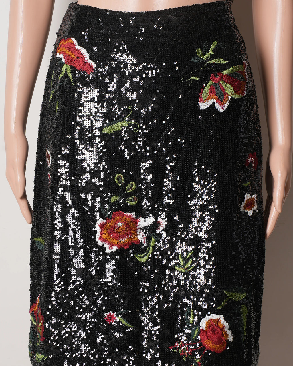 ANT Black Sequins Rose Skirt