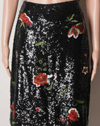 ANT Black Sequins Rose Skirt