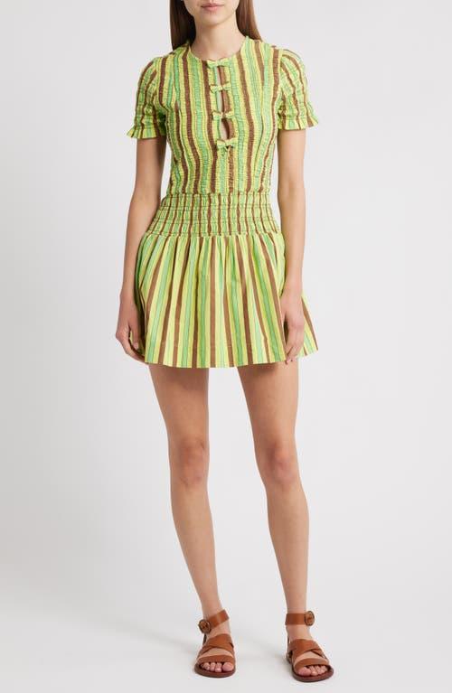 DM Green Stripes Short Dress