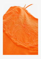 NXT Orange Linen Embroideried Jumpsuit