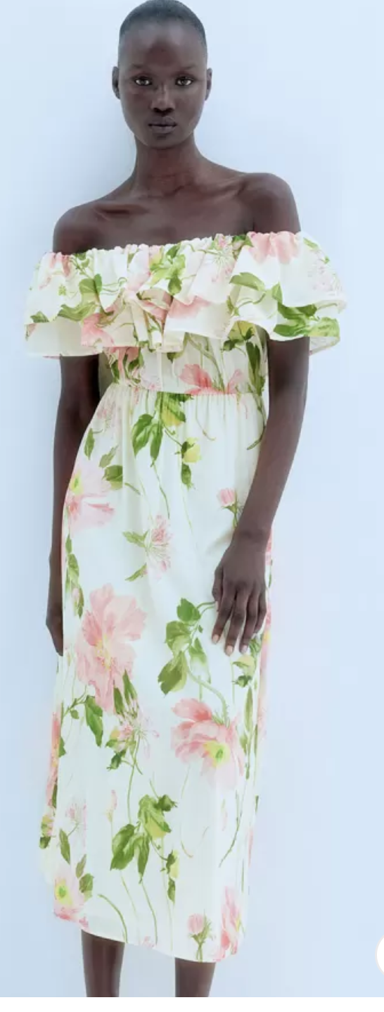 HM CREAM floral dress