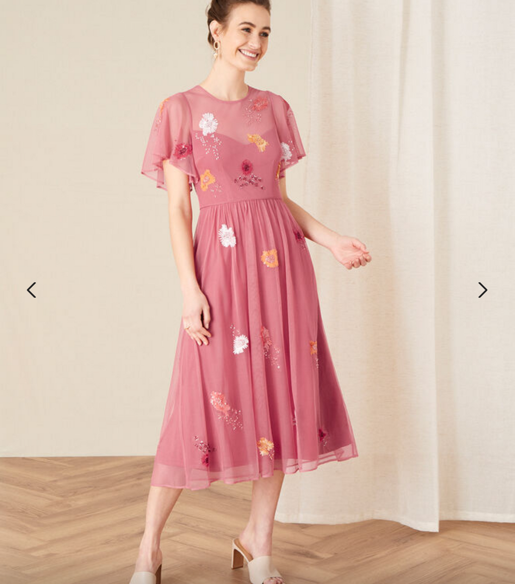 MNSOON Pink Embroideried Dress