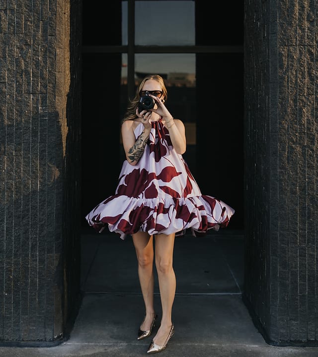 ANT Lilac Floral Tafetta Silk Dress