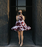 ANT Lilac Floral Tafetta Silk Dress