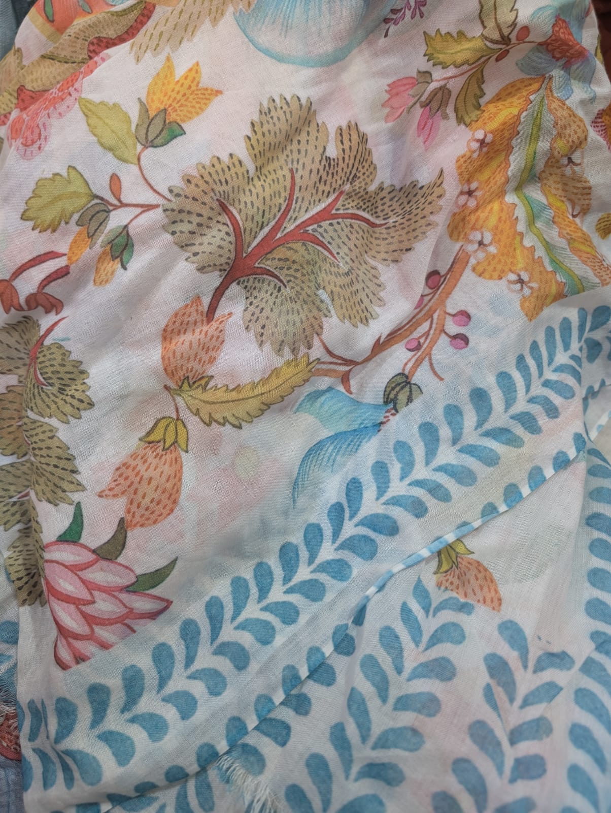 Pure muslin printed stole