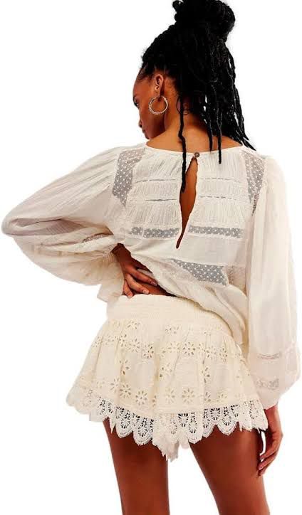 FP Cutwork Embroideried Linen Shorts